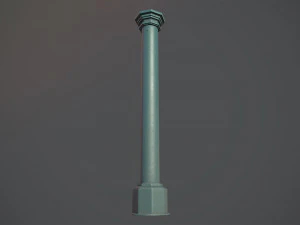 barrier bollard pack 3 green v1 low poly lods 3D Model