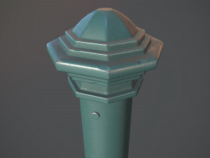 barrier bollard pack 3 green v1 low poly lods 3D 模型
