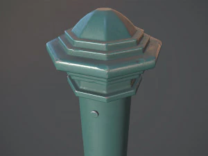 barrier bollard pack 3 green v1 low poly lods 3D Model