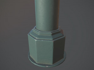barrier bollard pack 3 green v1 low poly lods 3D 模型