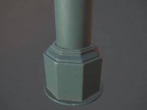 barrier bollard pack 3 green v1 low poly lods 3D Model