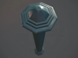 barrier bollard pack 3 green v1 low poly lods 3D Model