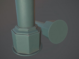 barrier bollard pack 3 green v1 low poly lods 3D 模型