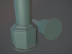 barrier bollard pack 3 green v1 low poly lods 3D Model