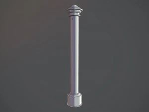 barrier bollard pack 3 green v1 low poly lods 3D Model