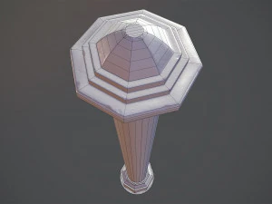 barrier bollard pack 3 green v1 low poly lods 3D Model
