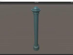 barrier bollard pack 3 green v1 low poly lods 3D Model