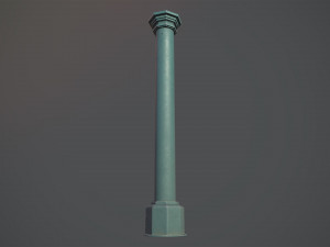 barrier bollard pack 3 green v2 low poly lods 3D 모델
