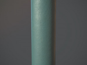 barrier bollard pack 3 green v2 low poly lods 3D 모델