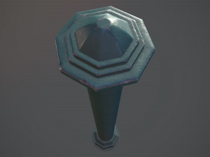 barrier bollard pack 3 green v2 low poly lods 3D 모델