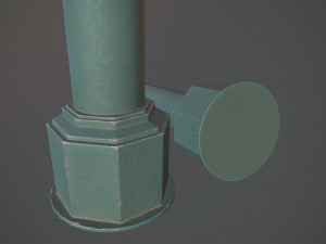 barrier bollard pack 3 green v2 low poly lods 3D 모델
