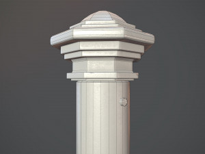 barrier bollard pack 3 green v2 low poly lods 3D 모델