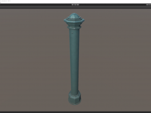 barrier bollard pack 3 green v2 low poly lods 3D 모델
