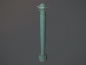 barrier bollard pack 3 green v3 low poly lods Modello 3D