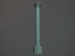 barrier bollard pack 3 green v3 low poly lods Modello 3D