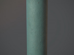 barrier bollard pack 3 green v3 low poly lods Modello 3D