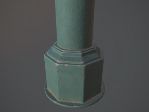 barrier bollard pack 3 green v3 low poly lods Modello 3D