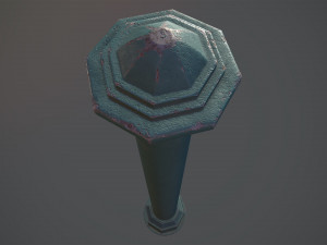 barrier bollard pack 3 green v3 low poly lods Modello 3D