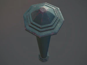 barrier bollard pack 3 green v3 low poly lods 3D Model