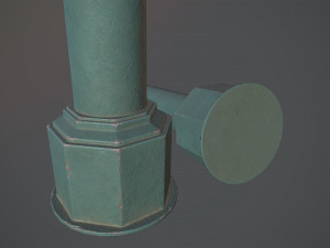 barrier bollard pack 3 green v3 low poly lods Modello 3D