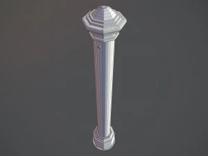 barrier bollard pack 3 green v3 low poly lods 3D Model