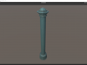 barrier bollard pack 3 green v3 low poly lods Modello 3D