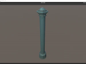 barrier bollard pack 3 green v3 low poly lods 3D Model