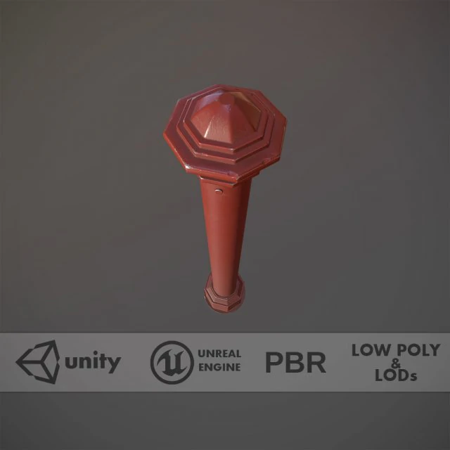 बैरियर बोलार्ड पैक 3 रेड वी1 लो पॉली लॉड्स 3D मॉडल .c4d .max .obj .3ds .fbx .stl .blend