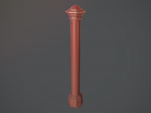 barrier bollard pack 3 red v1 low poly lods 3D 모델