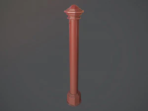 बैरियर बोलार्ड पैक 3 रेड वी1 लो पॉली लॉड्स 3D मॉडल