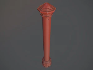 बैरियर बोलार्ड पैक 3 रेड वी1 लो पॉली लॉड्स 3D मॉडल