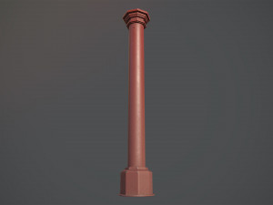 barrier bollard pack 3 red v1 low poly lods 3D 모델