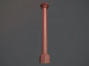 बैरियर बोलार्ड पैक 3 रेड वी1 लो पॉली लॉड्स 3D मॉडल