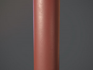 barrier bollard pack 3 red v1 low poly lods 3D 모델