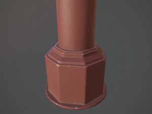 barrier bollard pack 3 red v1 low poly lods 3D 모델
