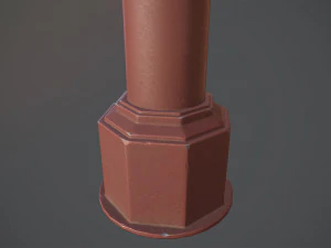 बैरियर बोलार्ड पैक 3 रेड वी1 लो पॉली लॉड्स 3D मॉडल