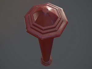 barrier bollard pack 3 red v1 low poly lods 3D 모델