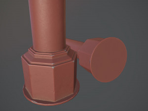 barrier bollard pack 3 red v1 low poly lods 3D 모델