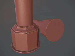 बैरियर बोलार्ड पैक 3 रेड वी1 लो पॉली लॉड्स 3D मॉडल