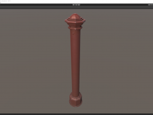 barrier bollard pack 3 red v1 low poly lods 3D 모델