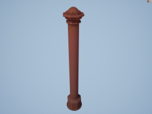 barrier bollard pack 3 red v1 low poly lods 3D 모델