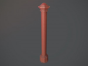 barrier bollard pack 3 red v2 low poly lods 3D-Modell