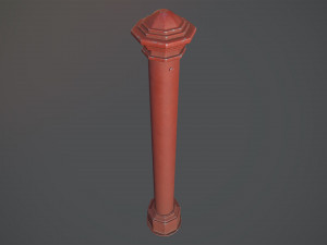 barrier bollard pack 3 red v2 low poly lods 3D-Modell