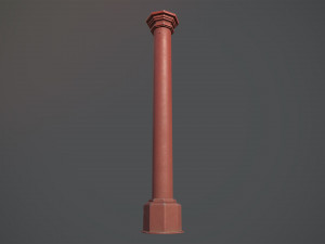 barrier bollard pack 3 red v2 low poly lods 3D-Modell