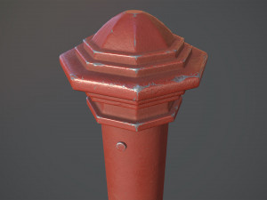 barrier bollard pack 3 red v2 low poly lods 3D-Modell