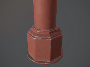 barrier bollard pack 3 red v2 low poly lods 3D-Modell