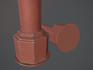 barrier bollard pack 3 red v2 low poly lods 3D-Modell