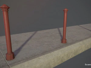 barri&egrave;repaalpakket 3 rode v2 laag poly loden 3D Model