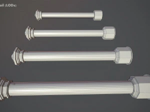 barri&egrave;repaalpakket 3 rode v2 laag poly loden 3D Model