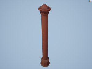 barrier bollard pack 3 red v2 low poly lods 3D-Modell